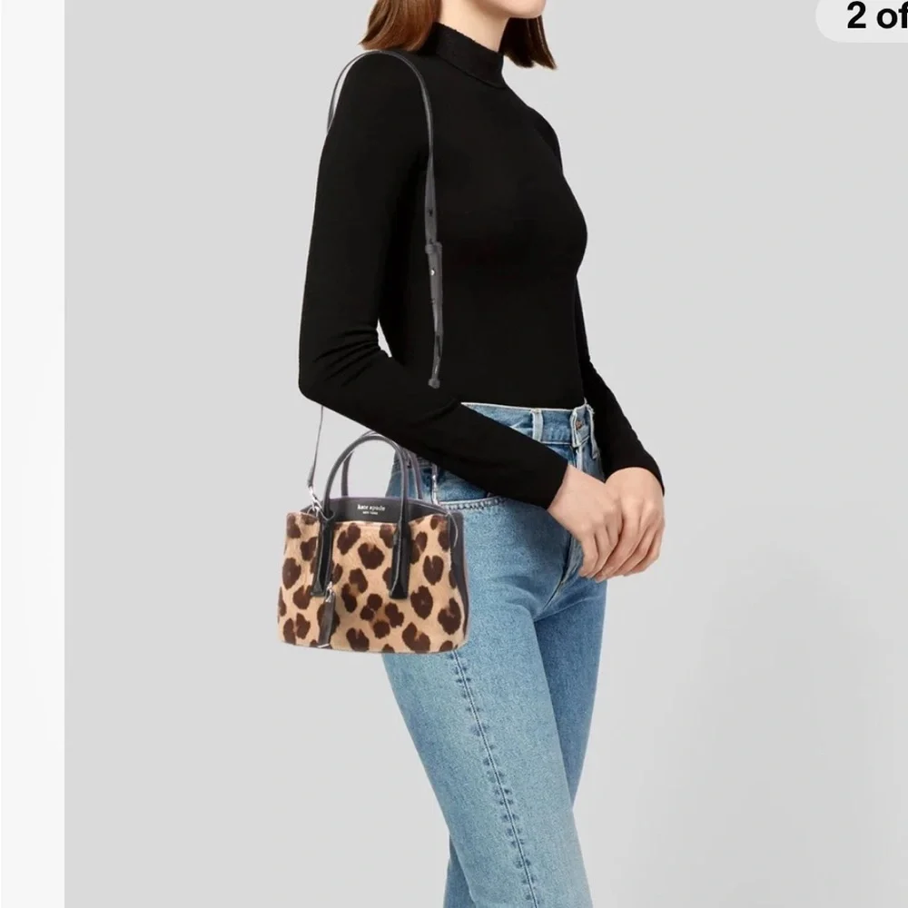 Kate Spade Margaux Ponyhair Mini Top Handle Bag Leopard print